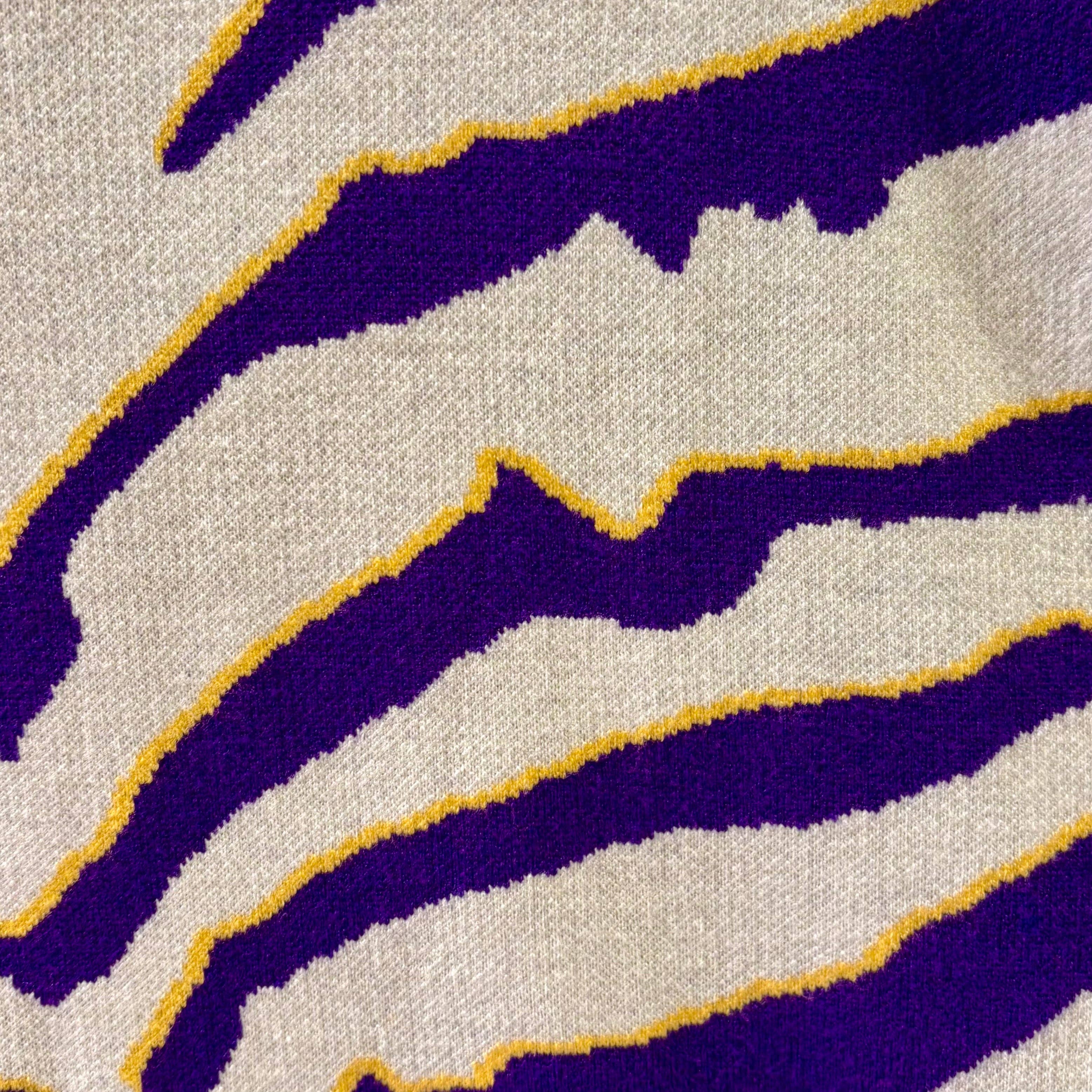 Purple & Orange Tiger Print Knit Vest Top