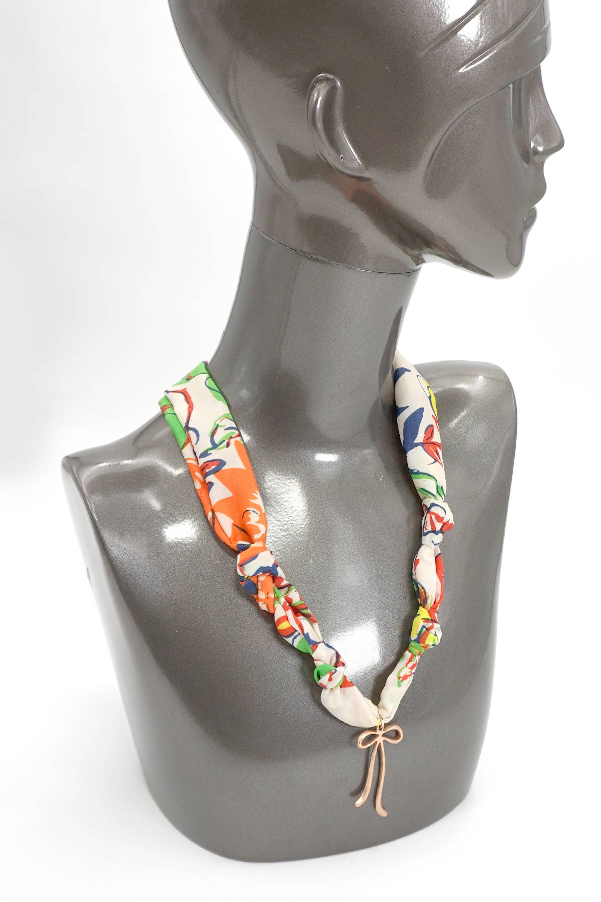Scarf Necklace Bow Pendant