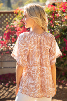 tiger striped pink tassels taupe and cream polyester flowy
