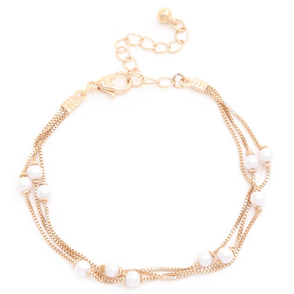Pearl Bead Layered Bracelet
