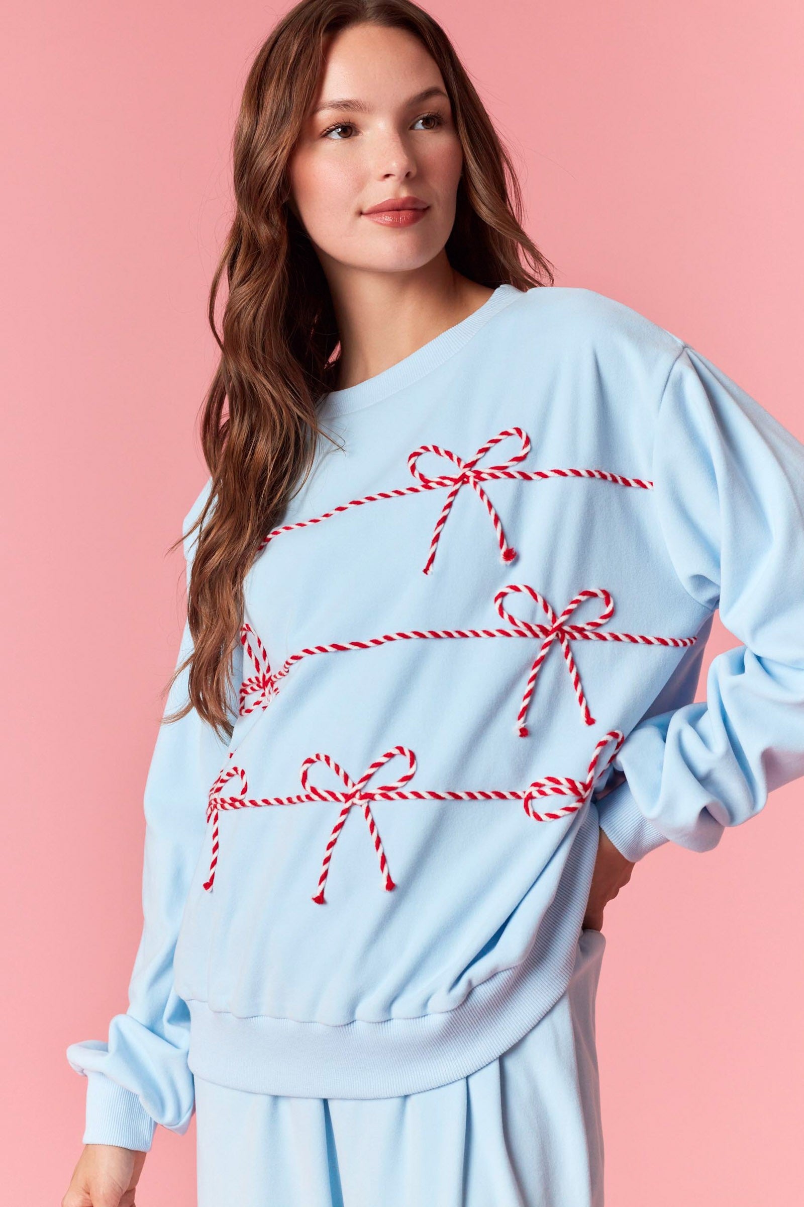 Blue Lounge set with candy cane twist rope designs