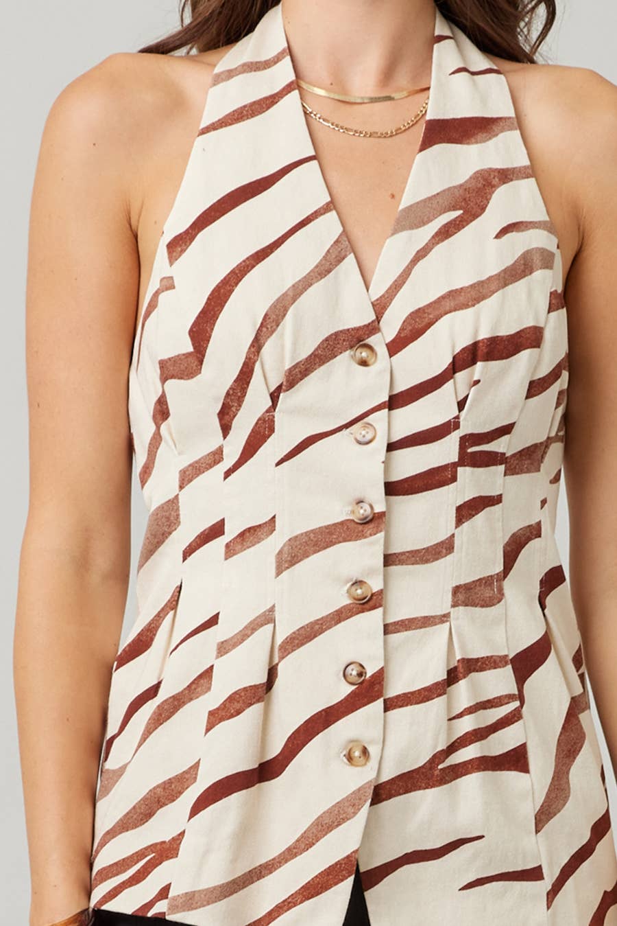 Tiger Print Halter Vest