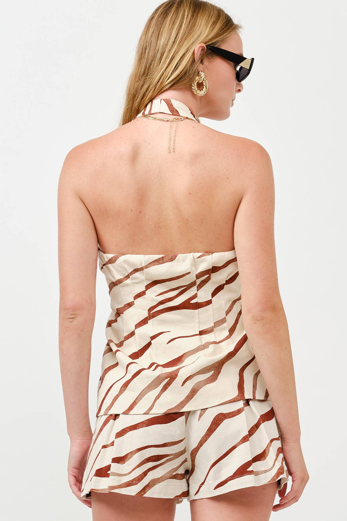Tiger Print Halter Vest