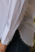 White blouse Pearl Accents