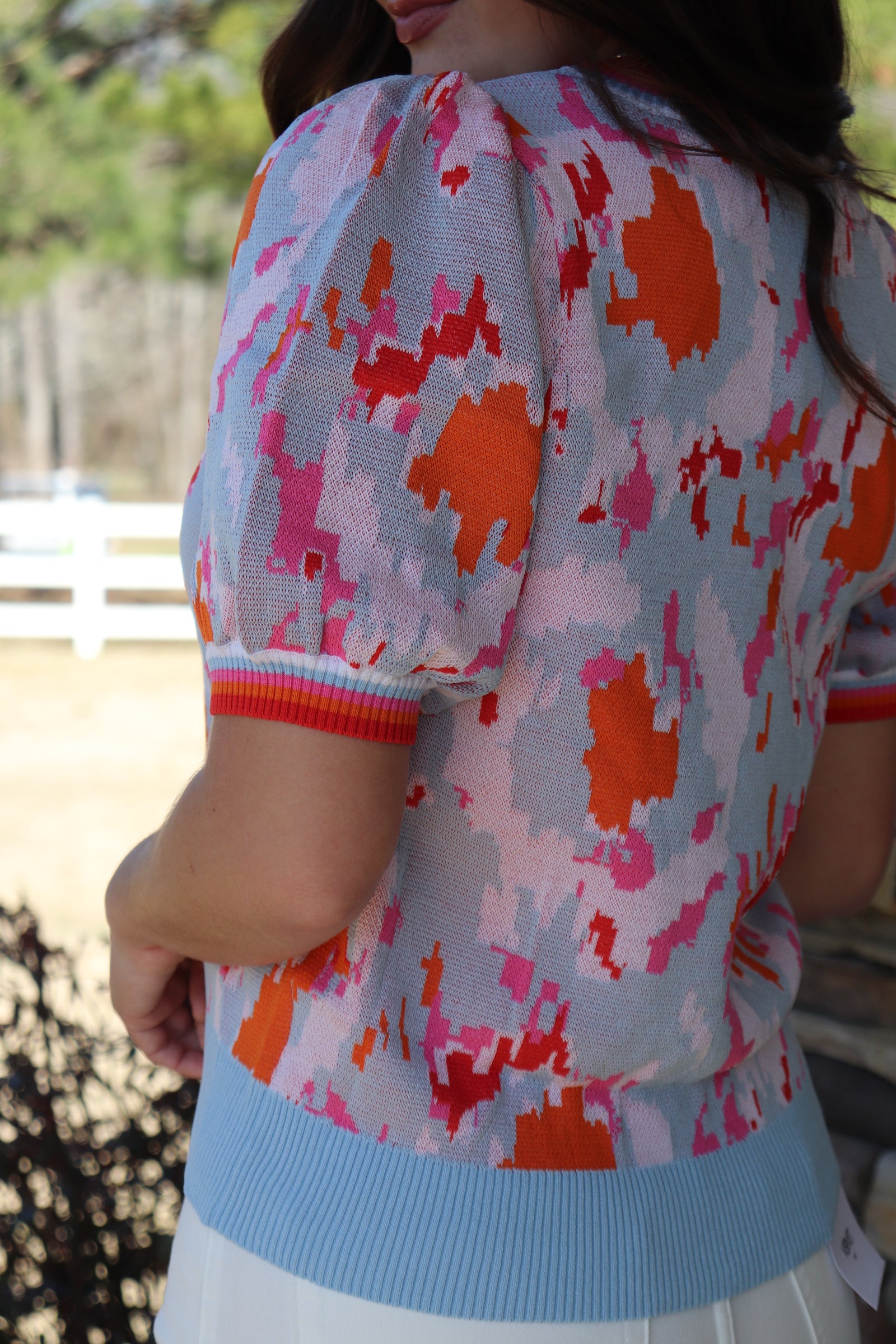 Powder Blue Multi Knit Top