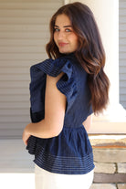 Nautical Navy Short Sleeve Top
