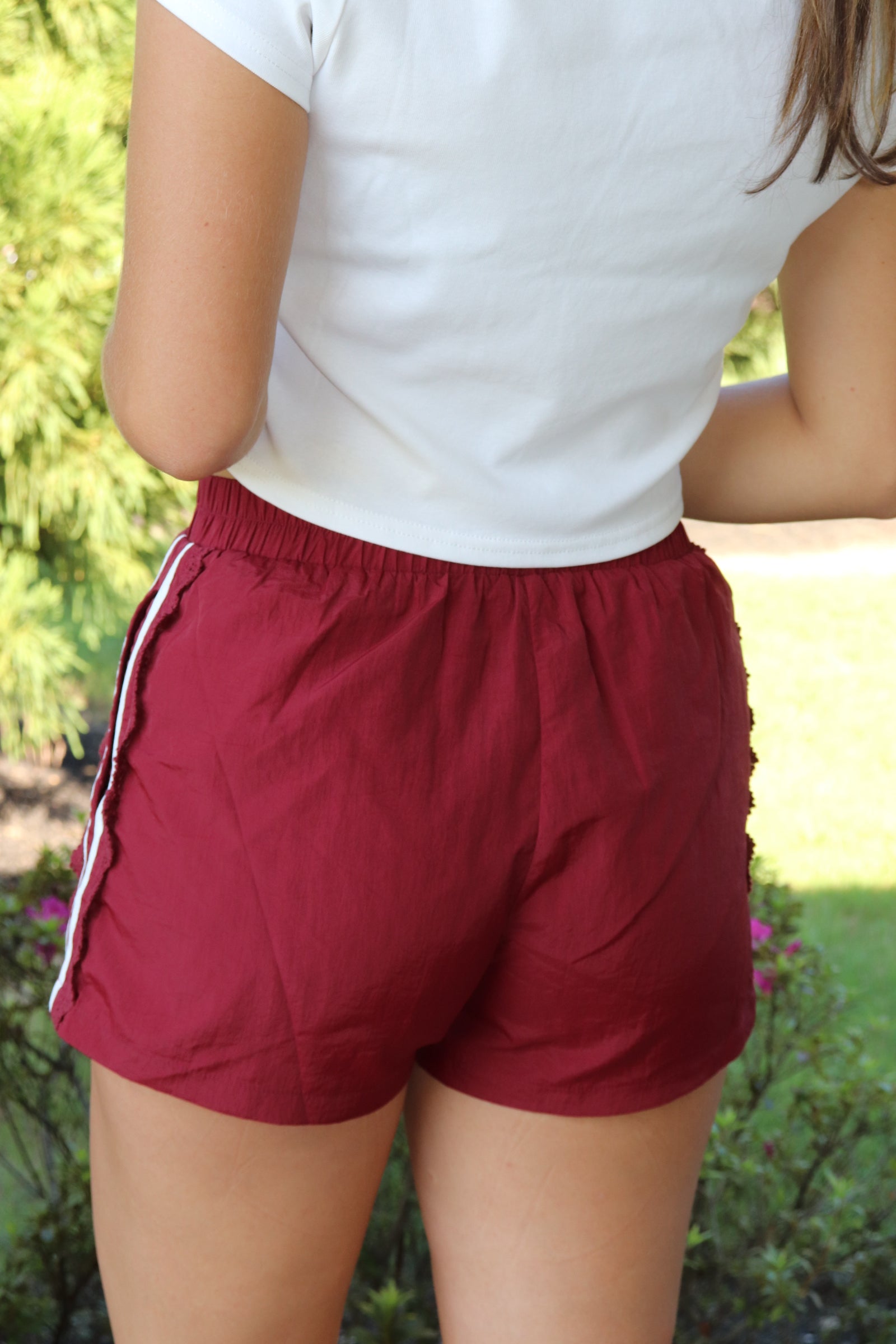 Garnet Side Lace Gameday Shorts