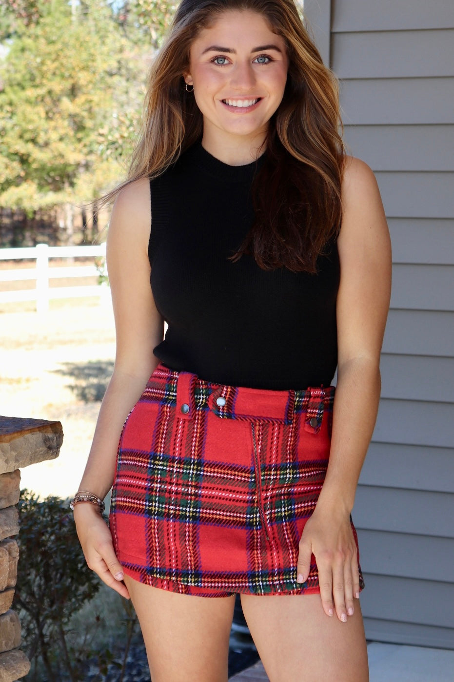Red Plaid Skort
