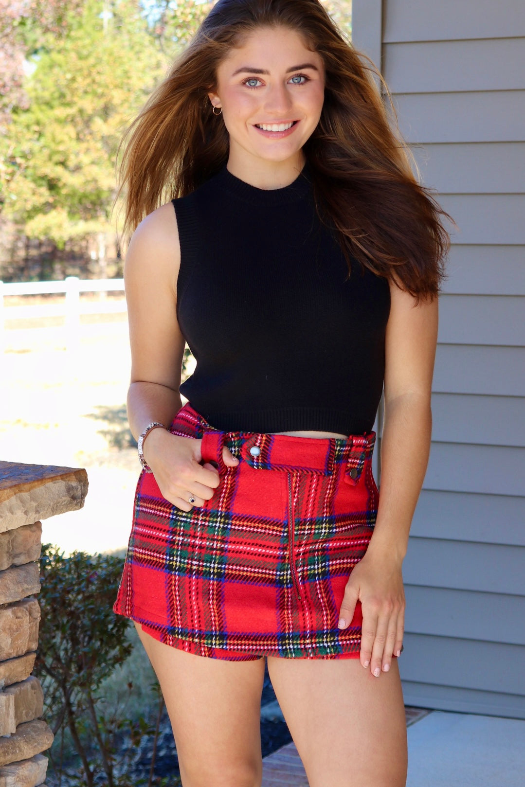 Red Plaid Skort