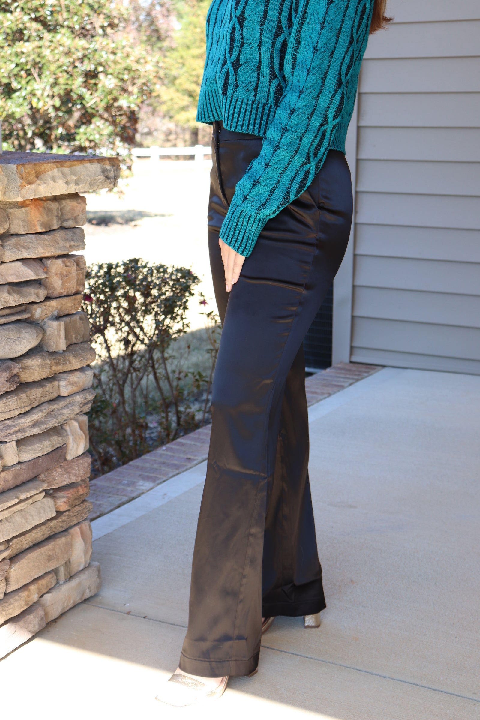 Black Satin Trousers