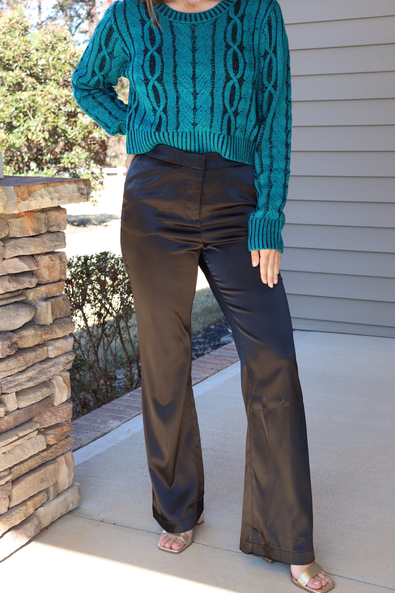 Black Satin Trousers