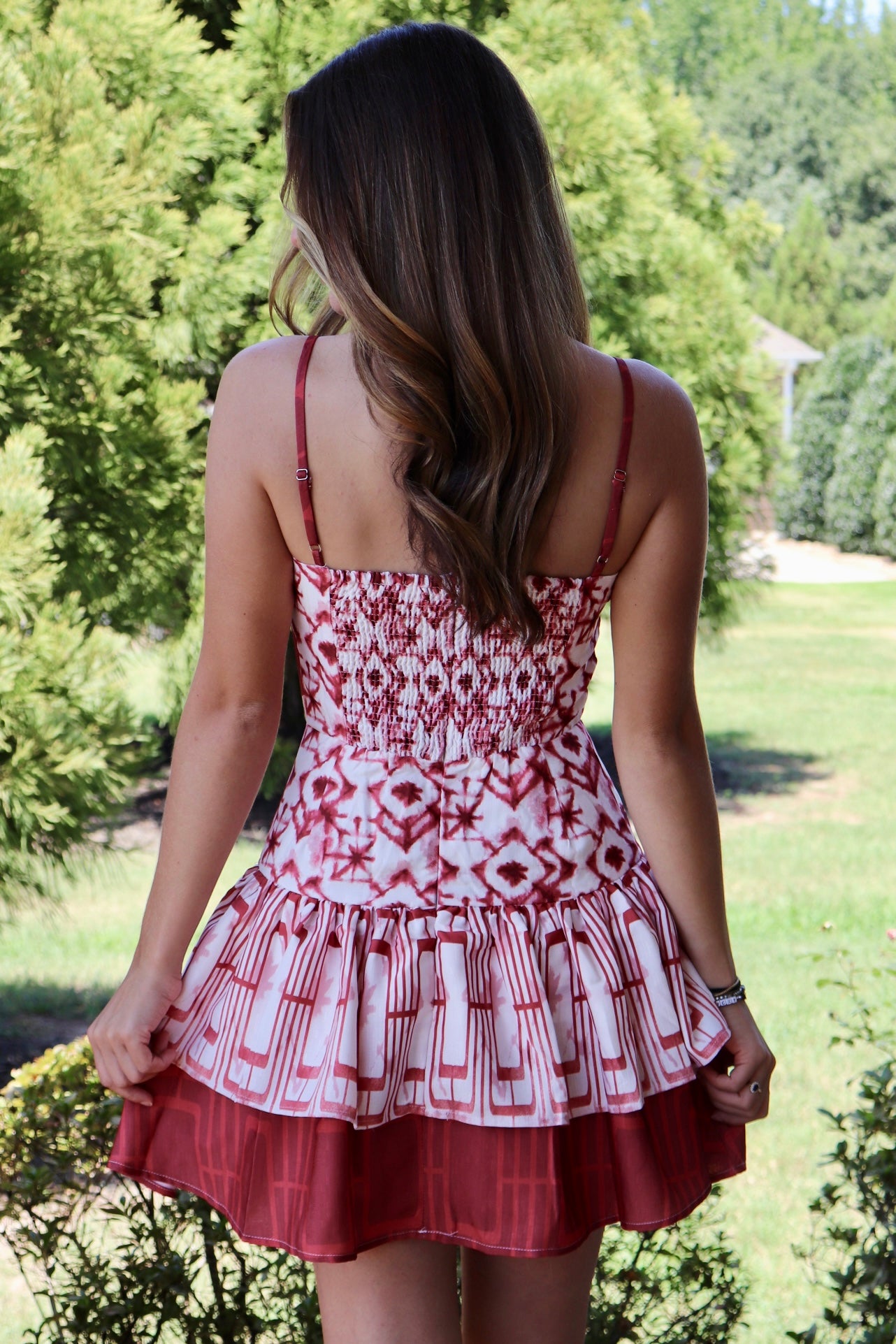 Garnet Geometric Gameday Dress
