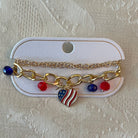 USA Heart Charm Bracelet