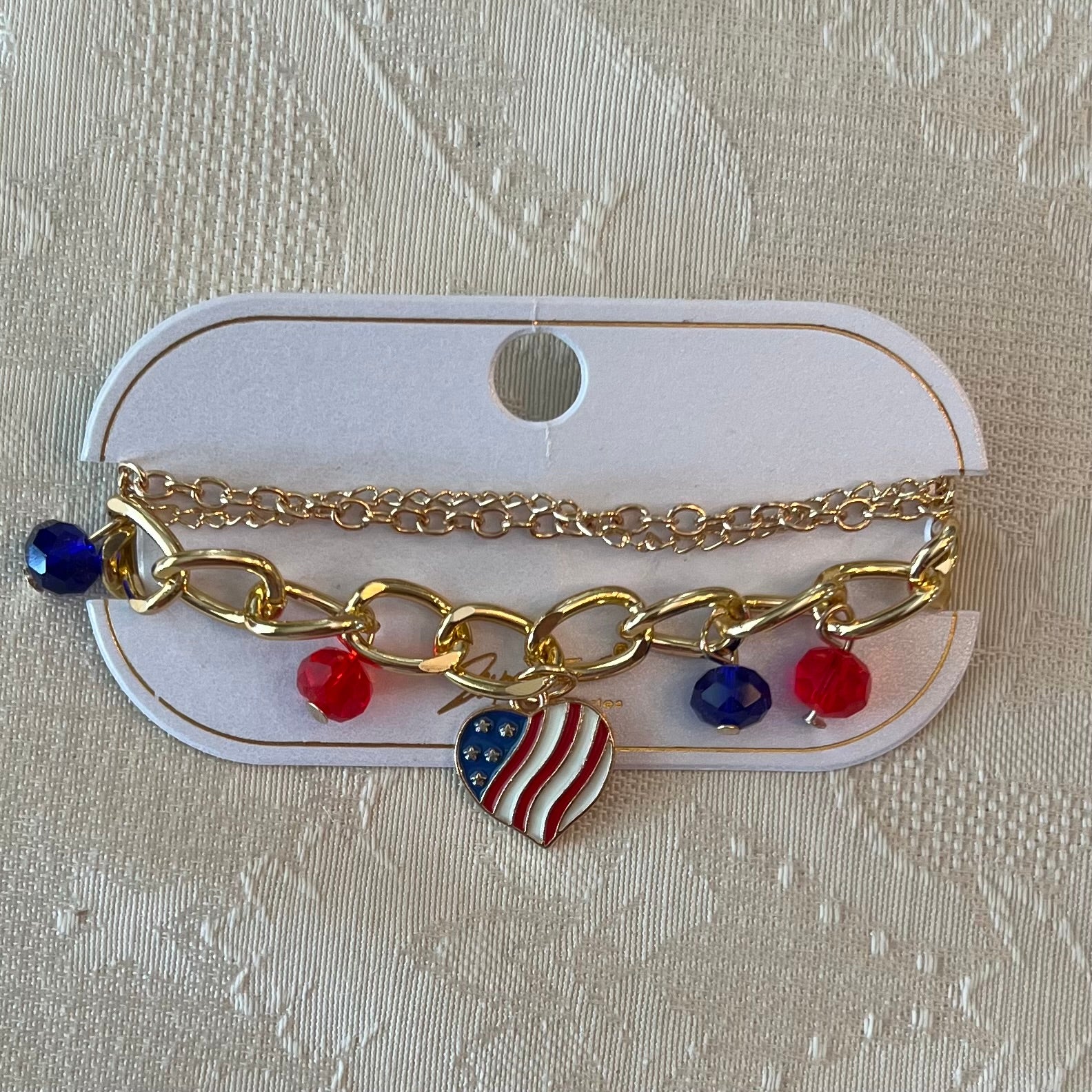 USA Heart Charm Bracelet