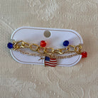 USA Flag Charm Bracelet