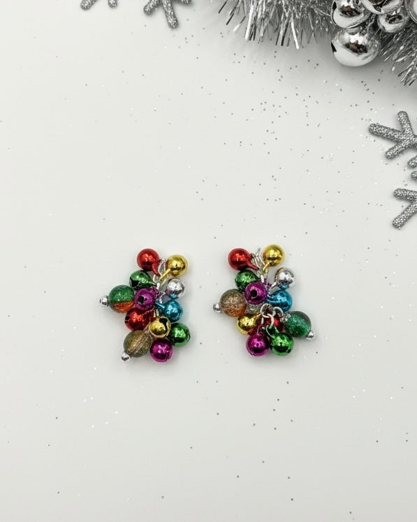Multi colored Christmas Jingle Bell Earrings