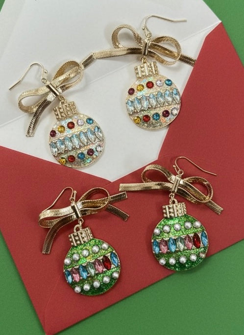 Gold Bow Ornament Earrings