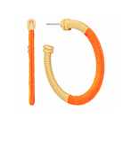 Orange Thread Gold Hoops