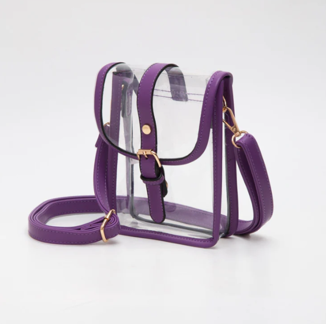 Purple Mini Clear Crossbody Bag