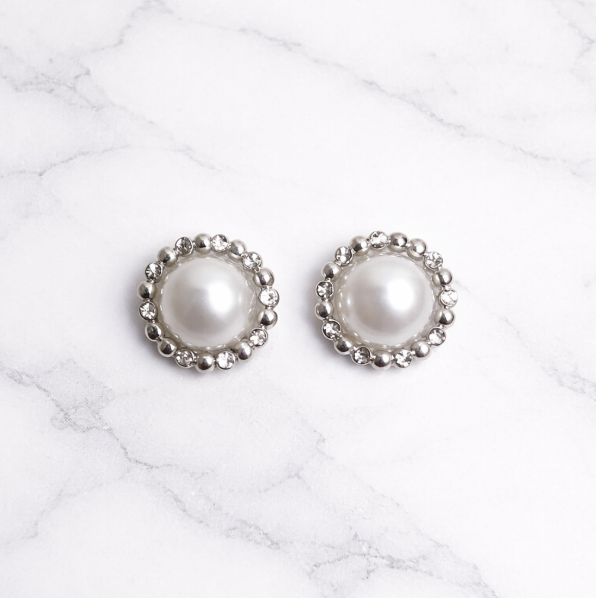 Pearl Halo Stud Earrings