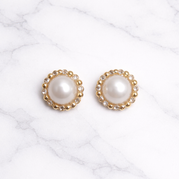 Pearl Halo Stud Earrings