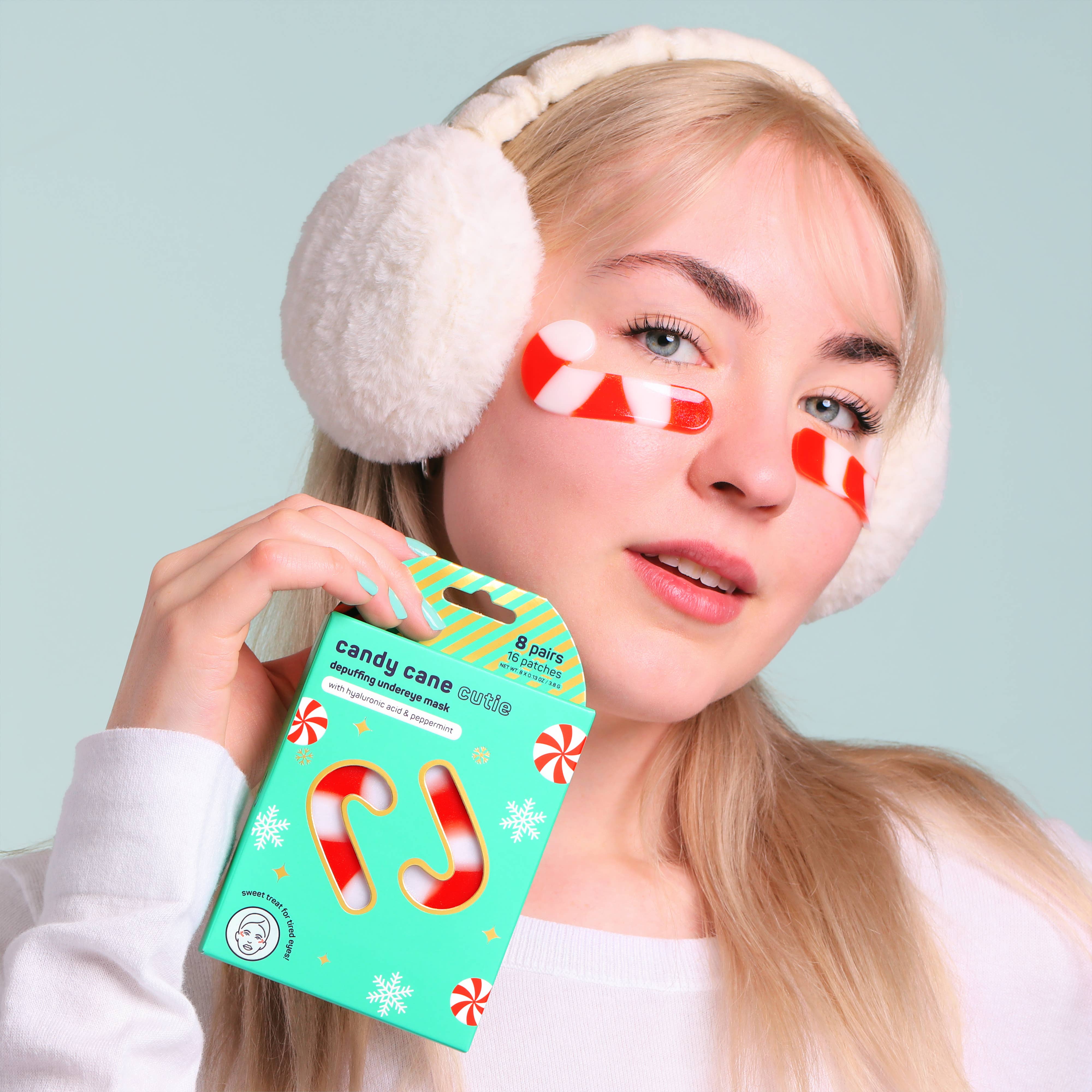 Christmas Candy Cane Depuffing Undereye Masks
