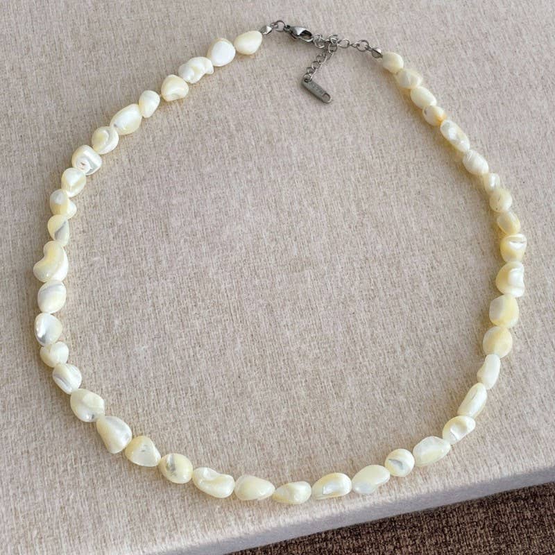 Mother-of-Pearl Shell Nugget Necklace