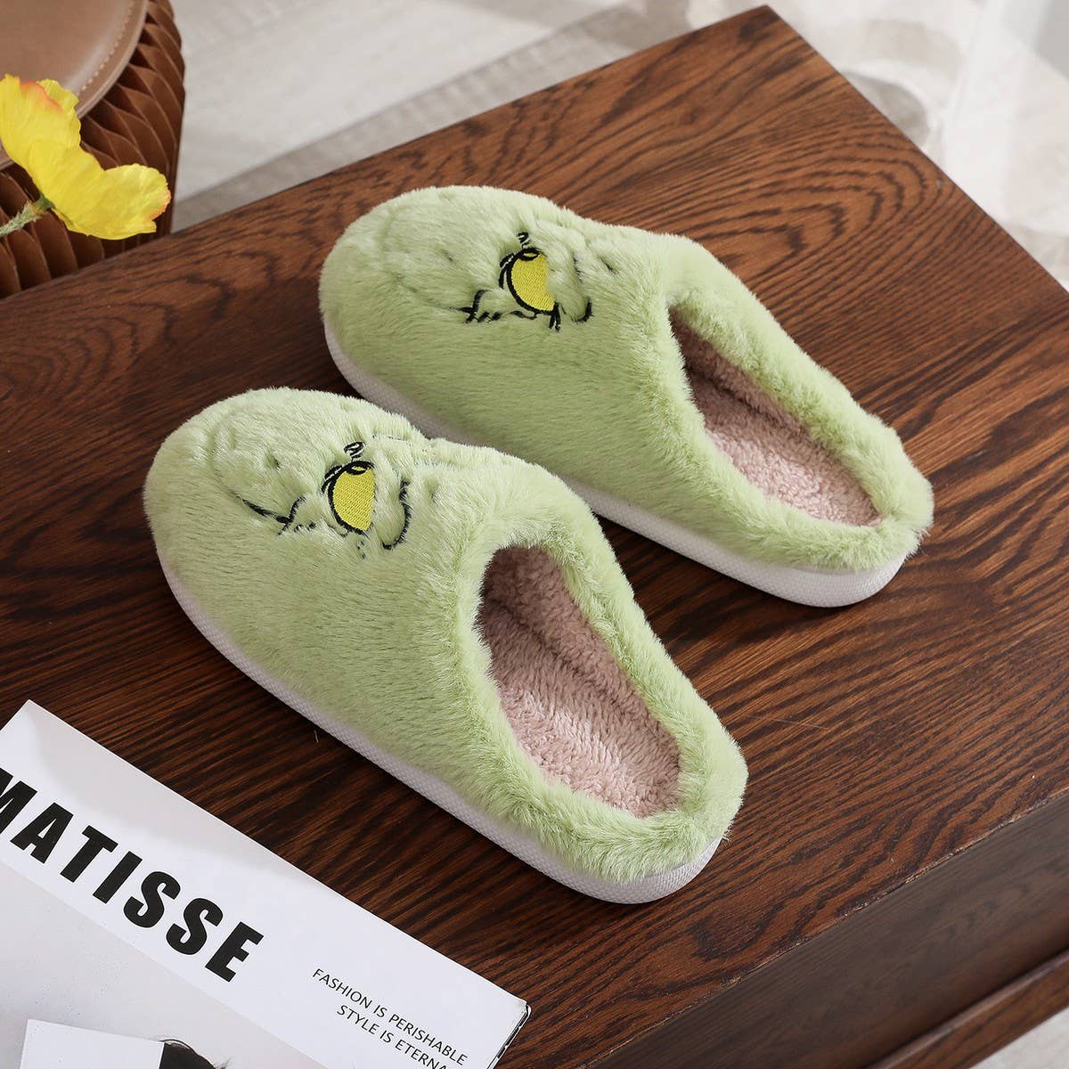 Green Grinch slippers