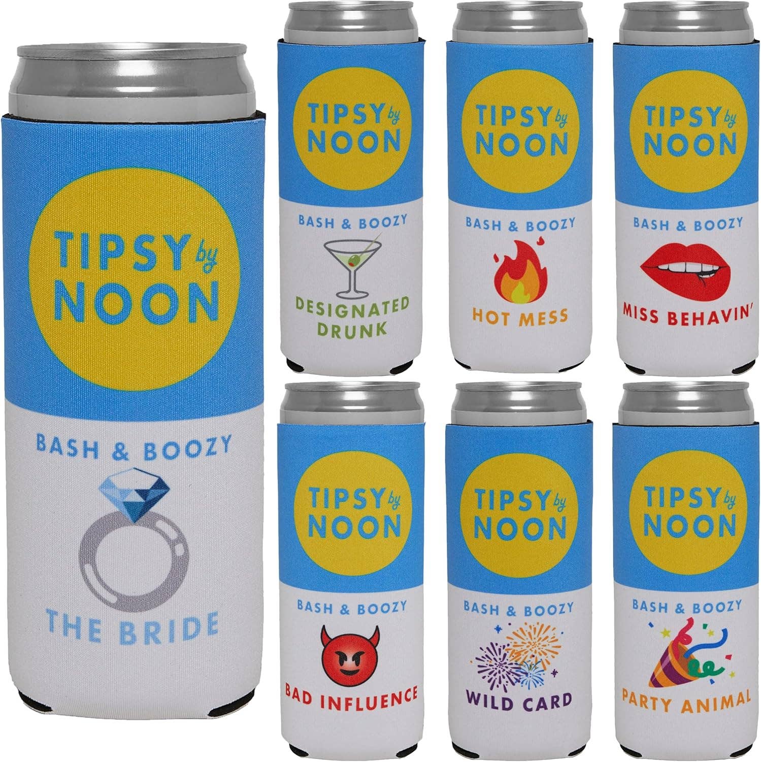 Bachelorette Slim Can Cooler Set - 7 Pack