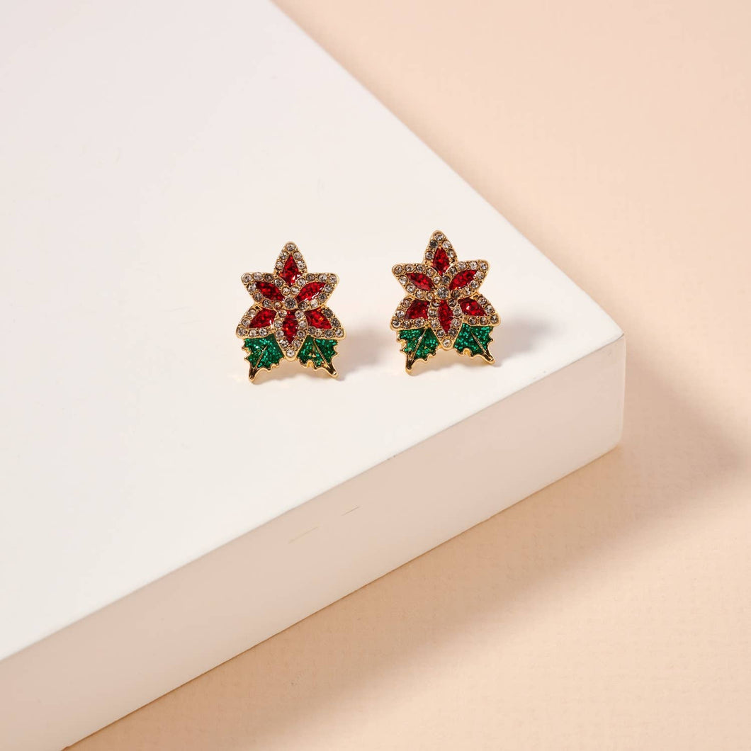 Poinsettia Stud Earrings