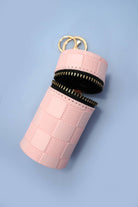Pink checkered Lip Pouch Keychain