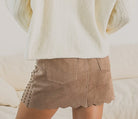 suede skirt studs