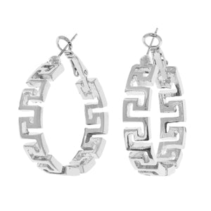 Greek Key Circular Hoops