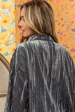 Load image into Gallery viewer, crushed velvet soft stylish grey top pockets
