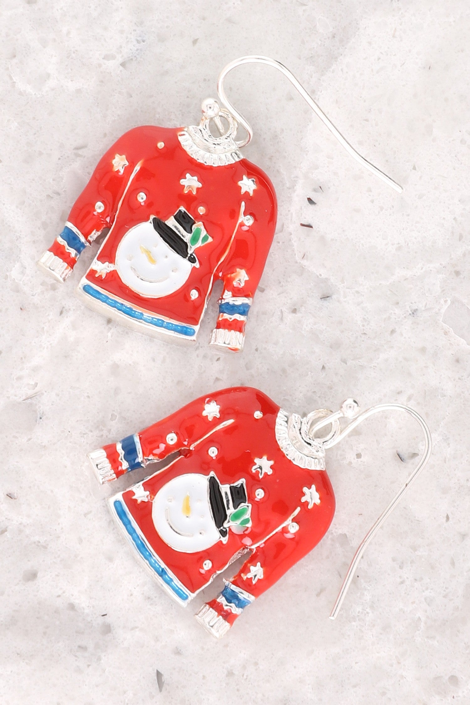 Snowman red Sweater Earrings