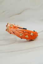 Orange Velvet Wrapped Football Headband