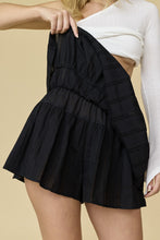 Load image into Gallery viewer, black cotton skirt with built in shorts. Elastic waist
