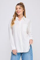 Triple-Tie Back Textured Blouse