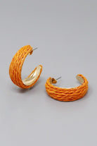 Orange Raffia Hoops