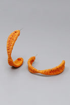 Orange Raffia Twist Hoops