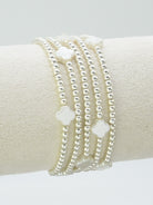 5-Strand Silver Stretch Clover Bracelet