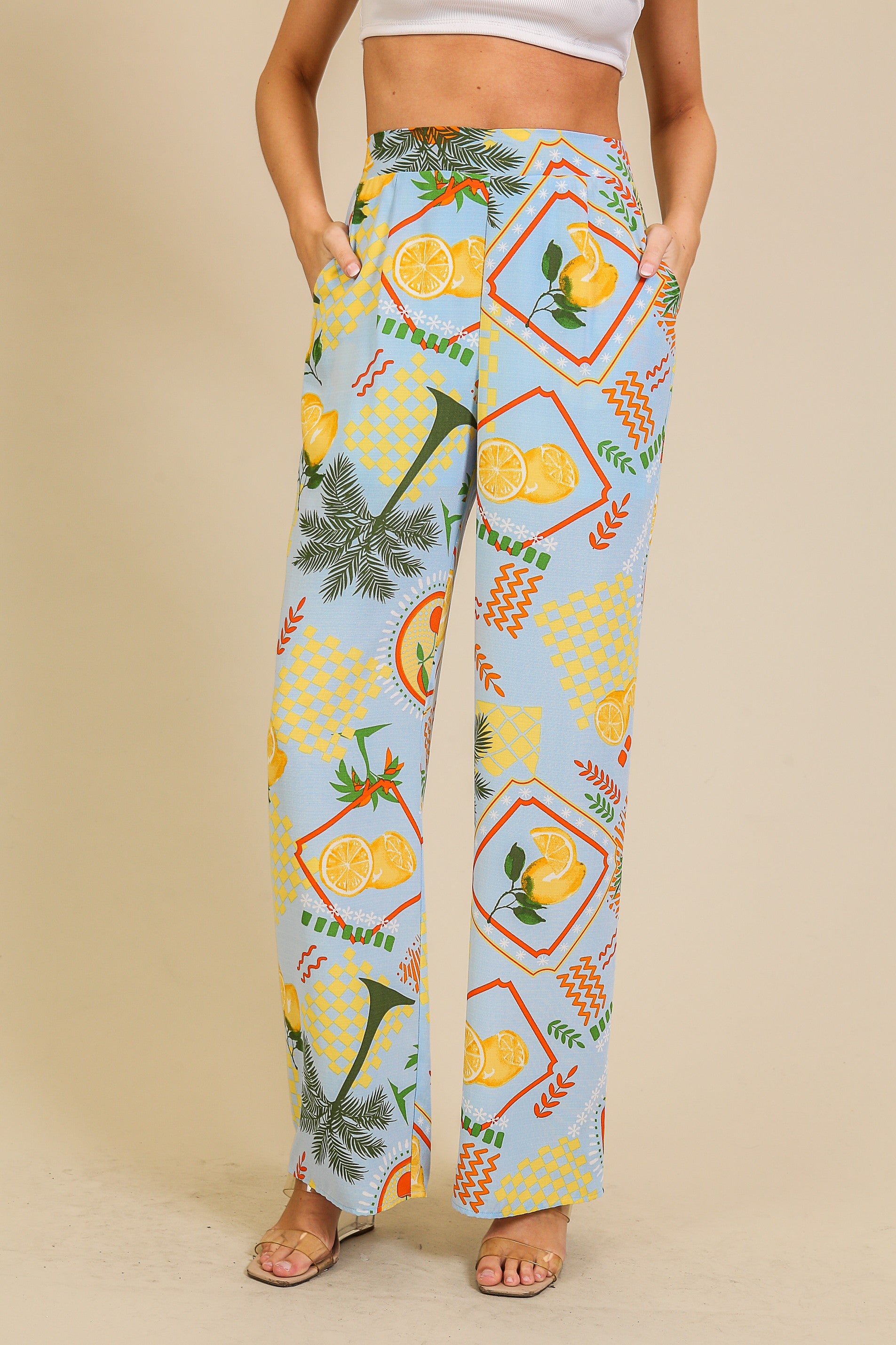 Citrus Print Pants