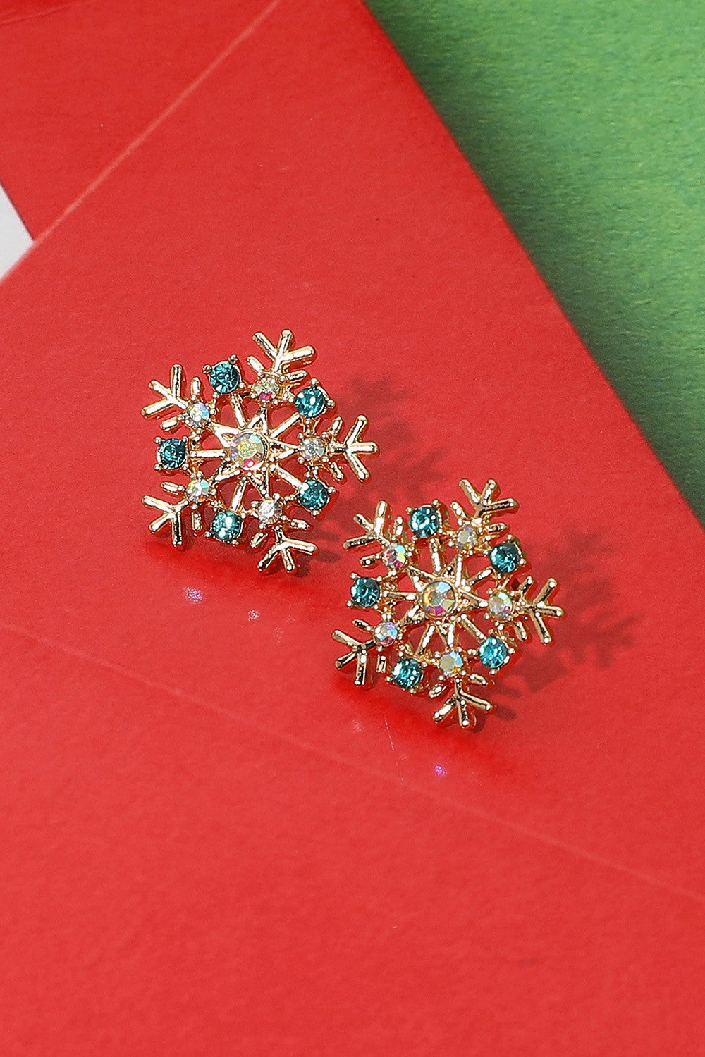 Gold Snowflake Stud Earrings