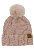 rose sequin beanie with pom