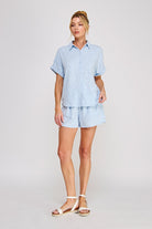 Cloud Blue Lightweight Jacquard Shorts & Top