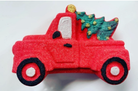 Red Christmas Truck with green Christmas tree Bath Bomb