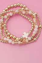 Colorful Cross Beaded Stretch Bracelets