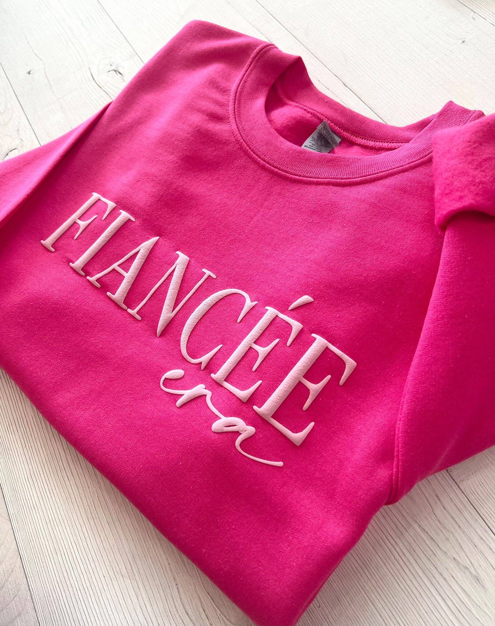 Pink Embossed Fiancée Era Sweatshirt