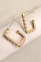 Pearl & Gold Mix Rectangle Hoops