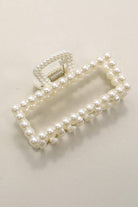 Rectangle Pearl Hair Claw Clips